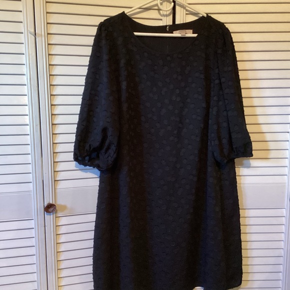 Loft ladies plus size black dress with bubble sleeves size 18 - Picture 1 of 9